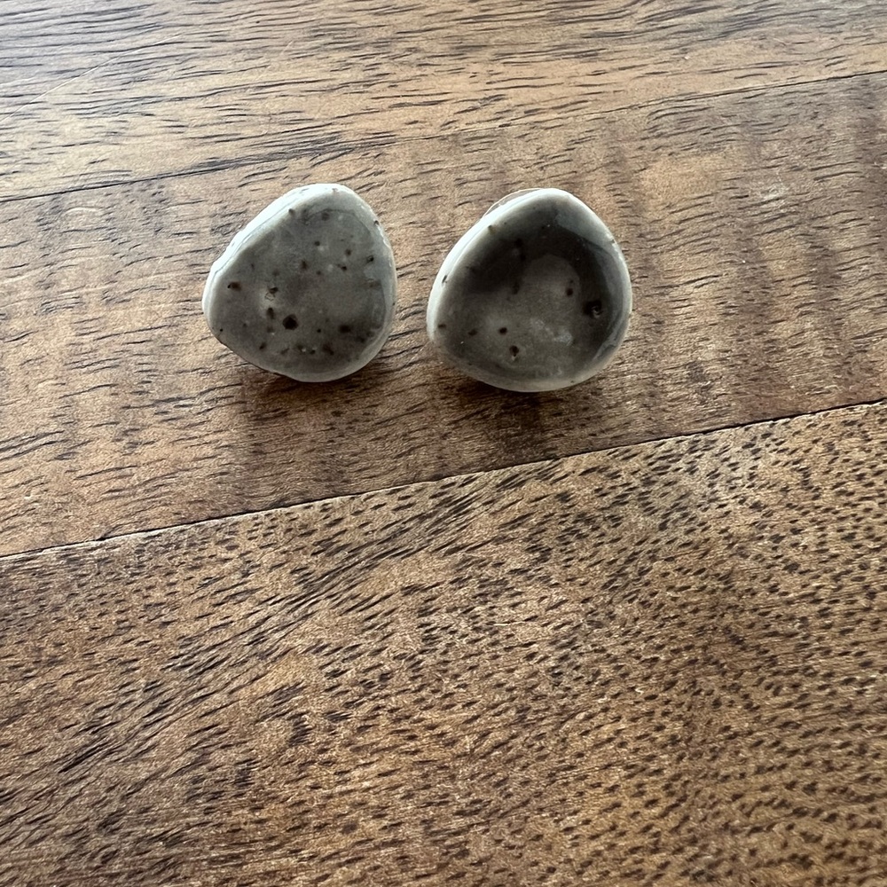 Handmade Pottery Speckled Stud Earrings